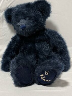 Vintage‎ Russ Berrie "Alleluia" Peace Teddy Bear Shimmer Navy Blue 18"